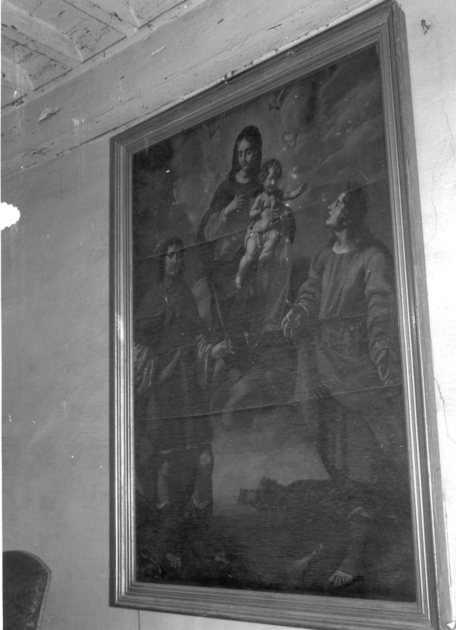 Madonna con Bambino, San Crispino e San Crispiniano (dipinto) di Ferrucci Giovanni Domenico (sec. XVII)