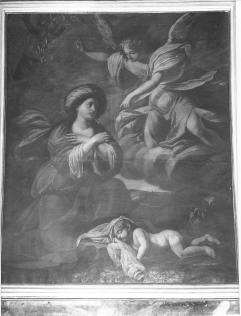 AGAR E ISMAELE NEL DESERTO CONFORTATI DALL'ANGELO (dipinto) di Scaglia Girolamo (sec. XVII)