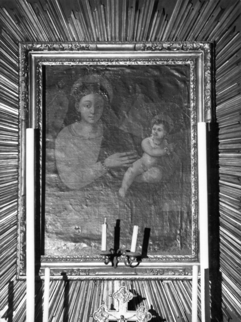 MADONNA CON BAMBINO (dipinto) - ambito italiano (secc. XVI/ XVII)
