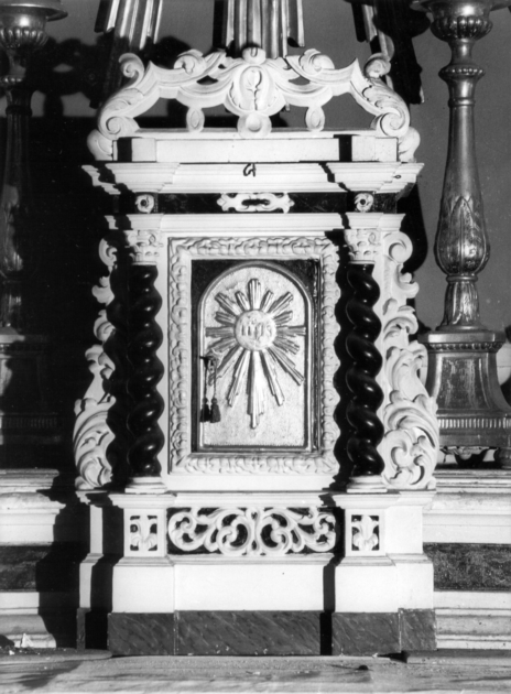 tabernacolo - a frontale architettonico - bottega italiana (fine/inizio secc. XVII/ XVIII)