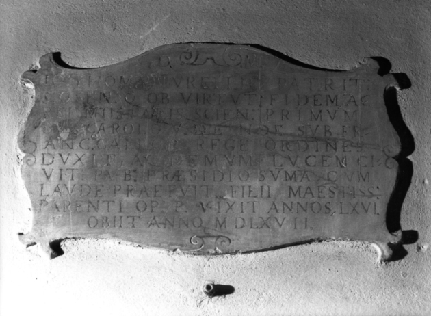 lapide commemorativa - bottega italiana (sec. XVI)