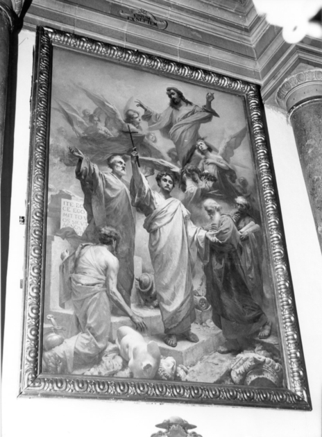 SAN PAOLINO, CRISTO E SANTI (dipinto) di Marcucci Michele (sec. XVII)