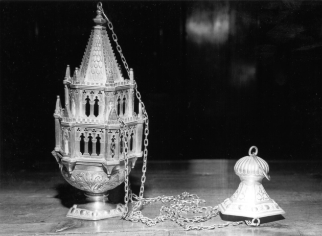 turibolo - a corpo architettonico, serie - bottega italiana (sec. XIX)