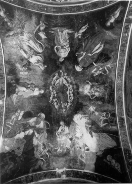 scene della vita di San Frediano e Sant'Agostino/ trasporto del Volto Santo (dipinto, ciclo) di Aspertini Amico (sec. XVI)