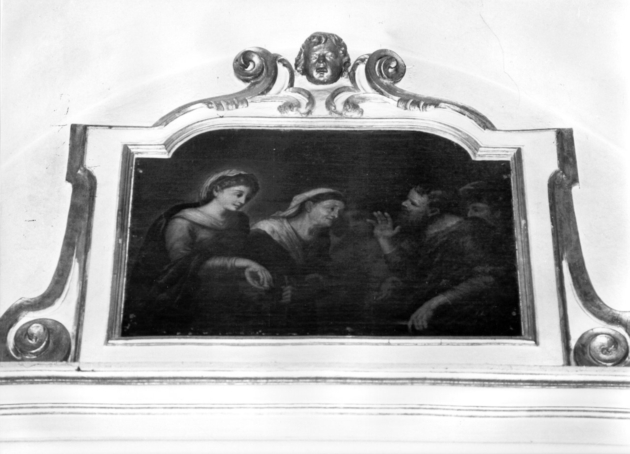 Santa Zita e una fanciulla ascoltano un abbiente della città (dipinto, elemento d'insieme) - ambito lucchese (seconda metà sec. XVII)