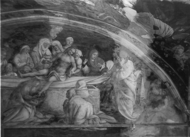 DEPOSIZIONE DI CRISTO NEL SEPOLCRO (dipinto, elemento d'insieme) di Aspertini Amico (sec. XVI)