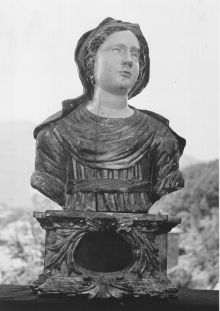 BUSTO FEMMINILE (reliquiario - a busto, serie) - ambito garfagnino (sec. XVIII)