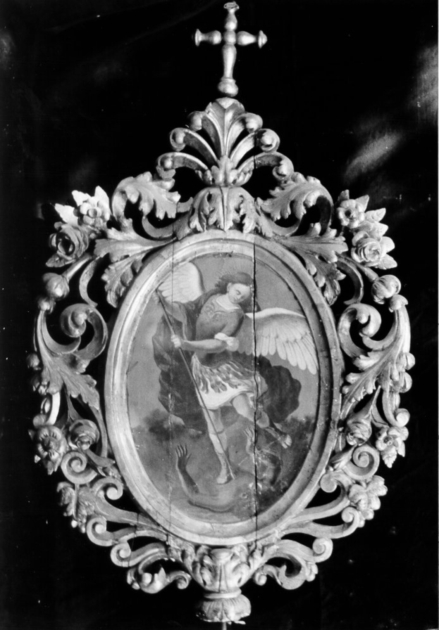 San Michele Arcangelo/ Eucaristia (insegna) - ambito garfagnino (fine sec. XVIII)