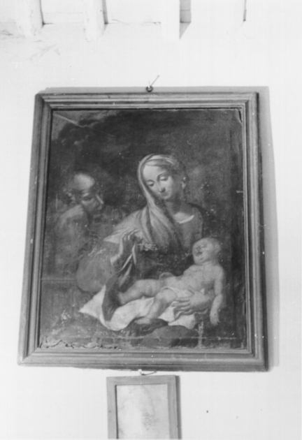 MADONNA CON bAMBINO E DUE SANTI (dipinto) - ambito italiano (sec. XVII)
