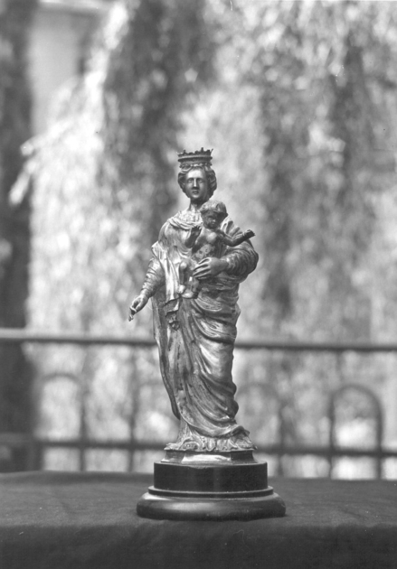 Madonna del Rosario con Bambino (statuetta) di Vambrè Giovanni il Vecchio (sec. XVII)