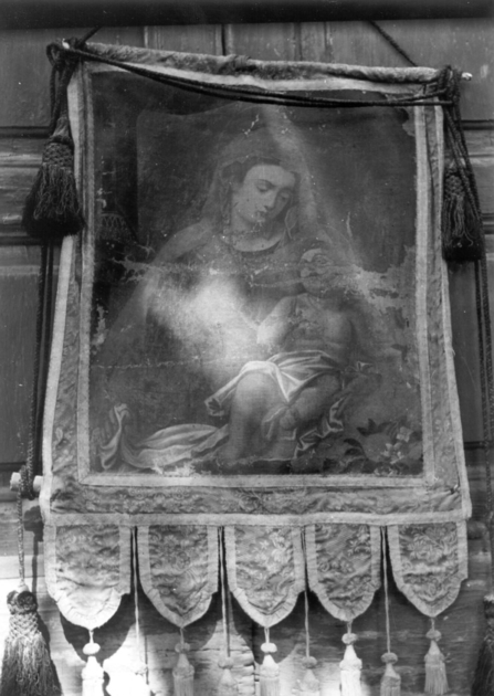 MADONNA CON BAMBINO (stendardo) - manifattura italiana (seconda metà sec. XVIII)