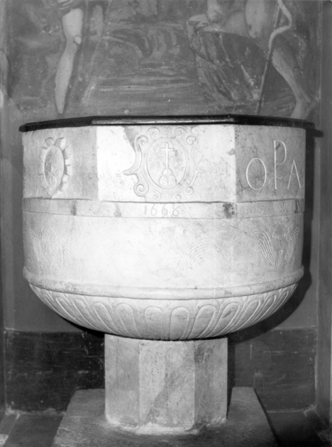 fonte battesimale - bottega lucchese (sec. XVII)