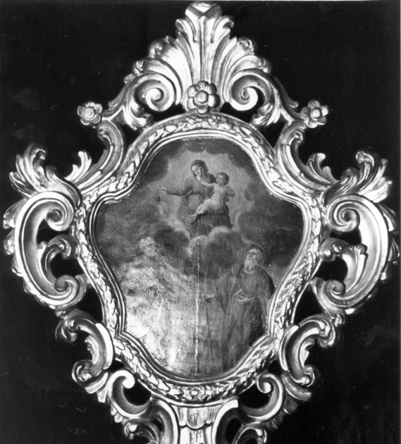 Madonna del Carmelo/ Cristo crocifisso fra Santi (insegna) - ambito toscano (fine/inizio secc. XVIII/ XIX)