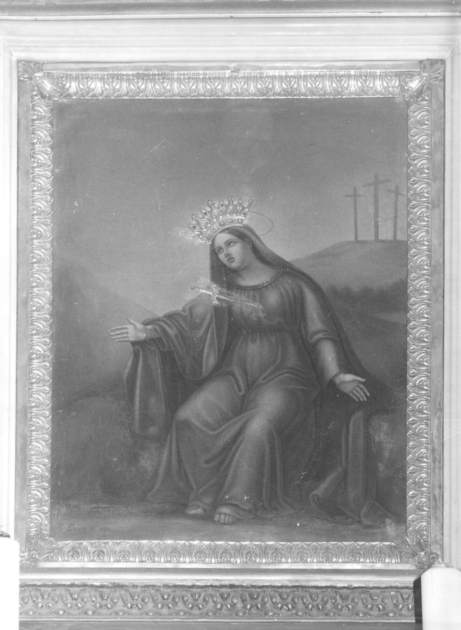 MADONNA ADDOLORATA (dipinto) di Ranieri Leonetto (sec. XIX)