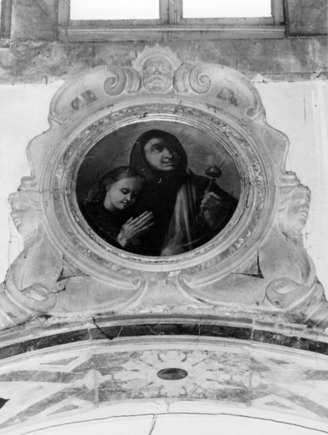 Santo francescano con fanciullo (dipinto) di Carlini Alberico Clemente (sec. XVIII)