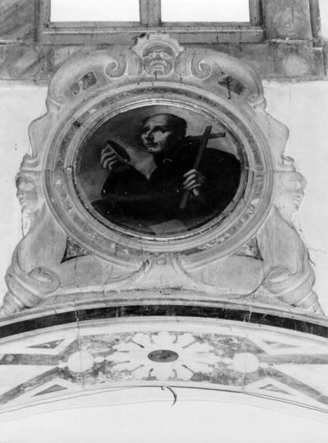 SANTO FRANCESCANO CON CROCE (dipinto) di Carlini Alberico Clemente (sec. XVIII)