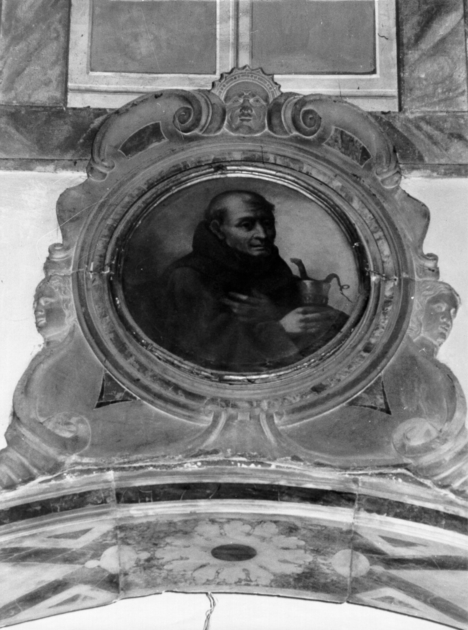SANTO FRANCESCANO CON CALICE E SERPENTE (dipinto) di Carlini Alberico Clemente (sec. XVIII)