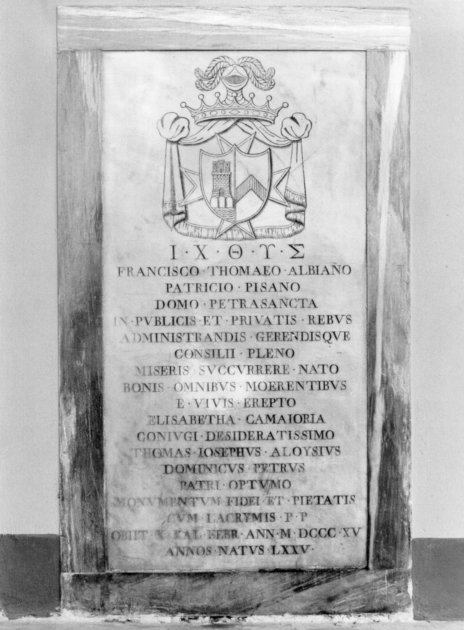 lapide tombale - ambito apuoversiliese (prima metà sec. XIX)