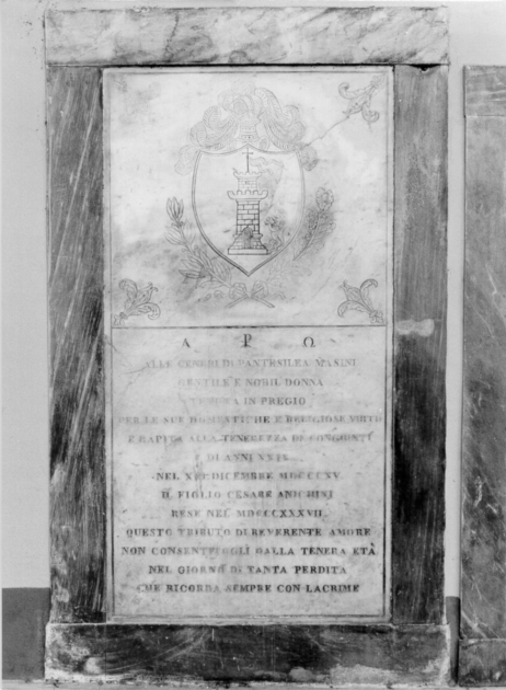 lapide tombale - ambito apuoversiliese (prima metà sec. XIX)