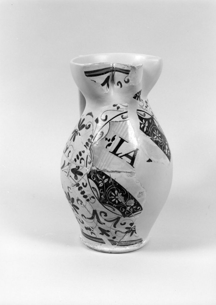 cartiglio (boccale, frammento) - manifattura fiorentina (prima metà sec. XVI)