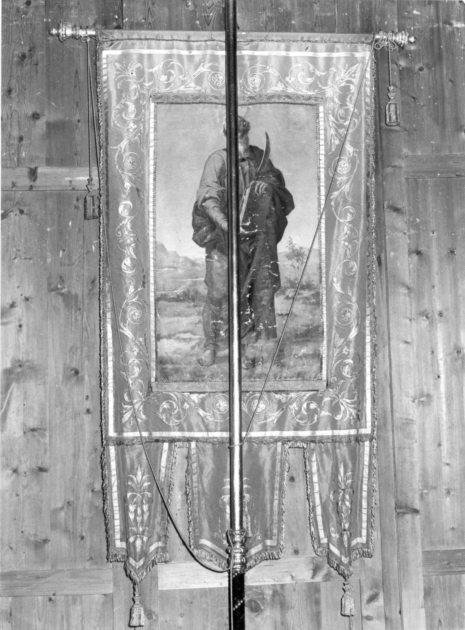 Madonna con Bambino/ San Bartolomeo (stendardo processionale) - manifattura italiana (sec. XIX)