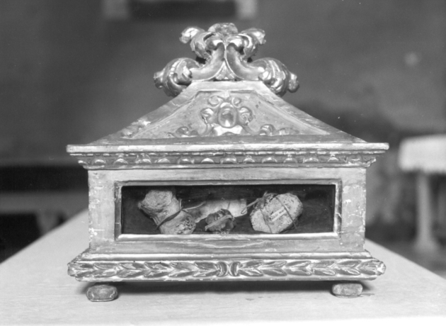 reliquiario a teca - a urna - ambito garfagnino (sec. XVIII)