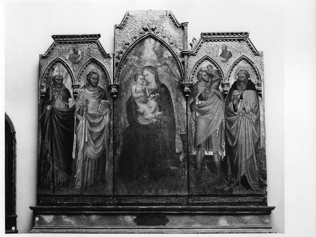 Madonna in trono con Bambino fra San Nicola di Bari, San Giacomo, San Cristoforo e Sant'Antonio Abate (dipinto) di Cenni di Francesco di Ser Cenni (sec. XV)