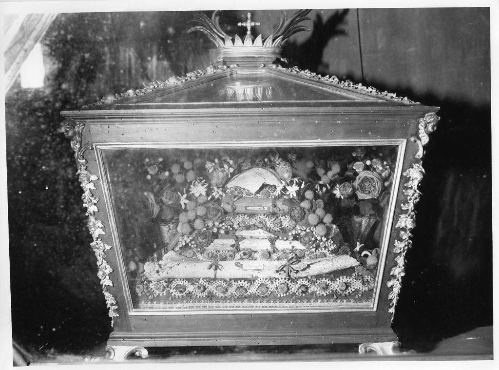 reliquiario a teca - a sarcofago - bottega toscana (seconda metà sec. XVIII)