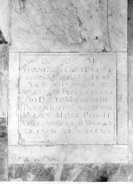 lapide - bottega italiana (sec. XVIII)