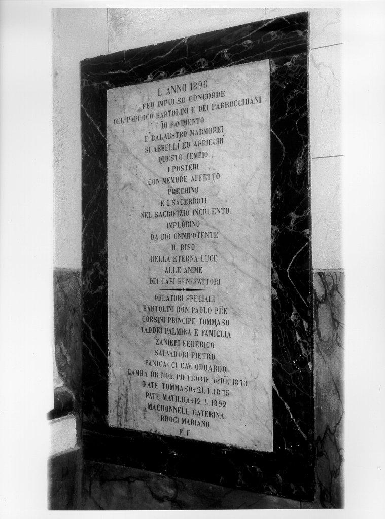 lapide tombale - bottega toscana (sec. XIX)