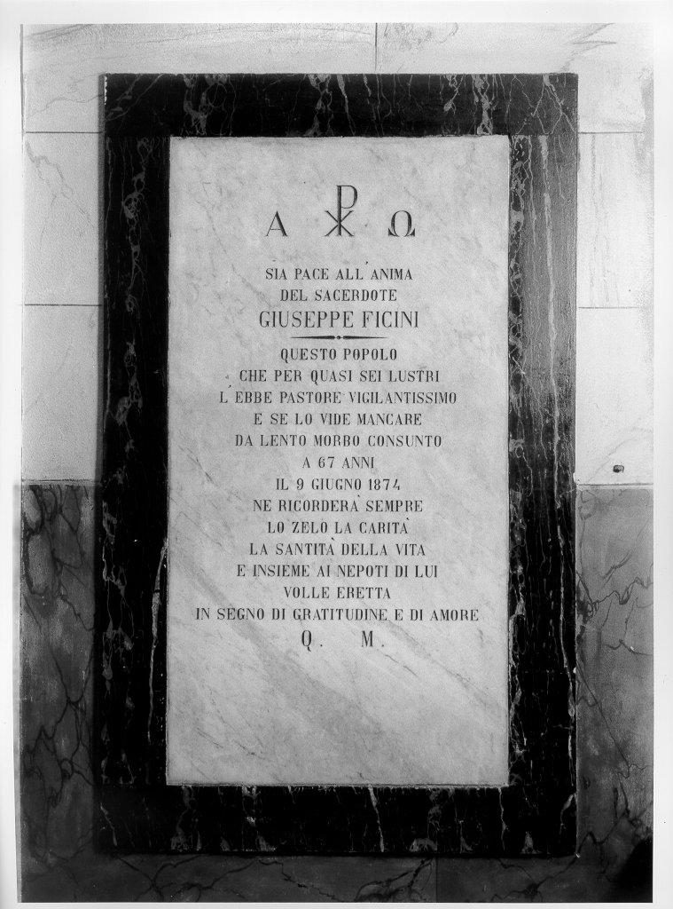 lapide tombale - bottega toscana (sec. XIX)