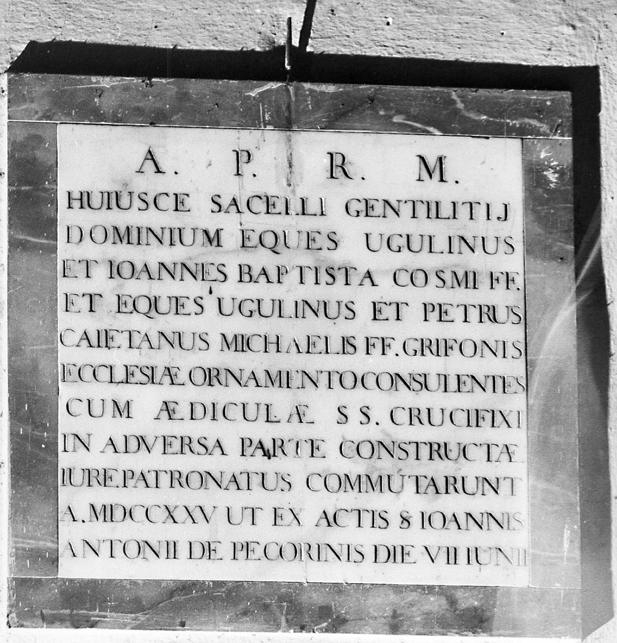 lapide - bottega toscana (sec. XVIII)