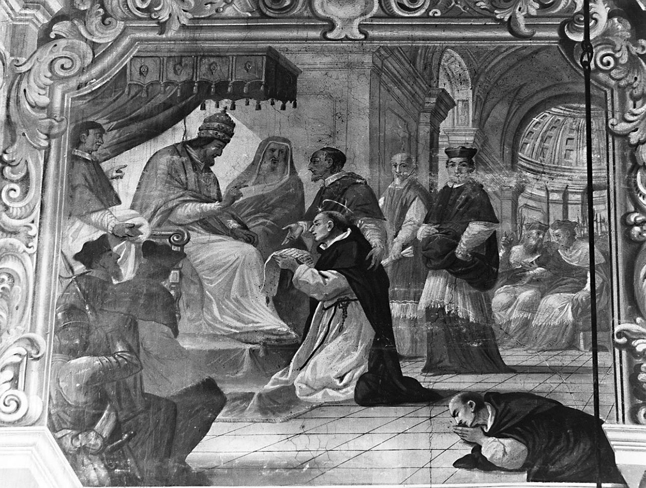 Papa Onorio III approva l'ordine domenicano (dipinto) di Bamberini Anton Domenico (prima metà sec. XVIII)