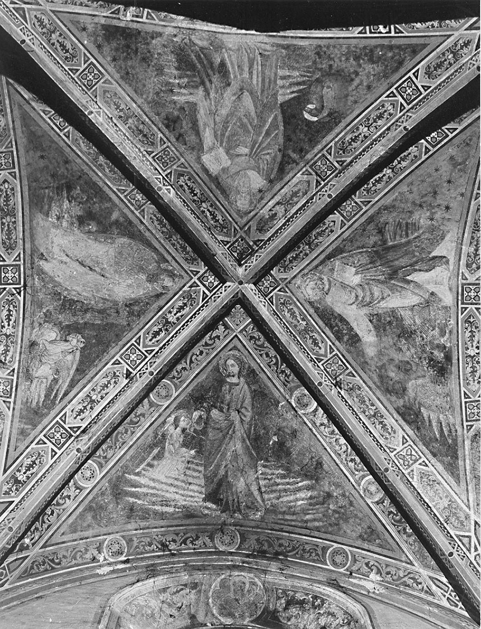 quattro evangelisti (soffitto dipinto) di Bonsi Giovanni (bottega) (sec. XV)