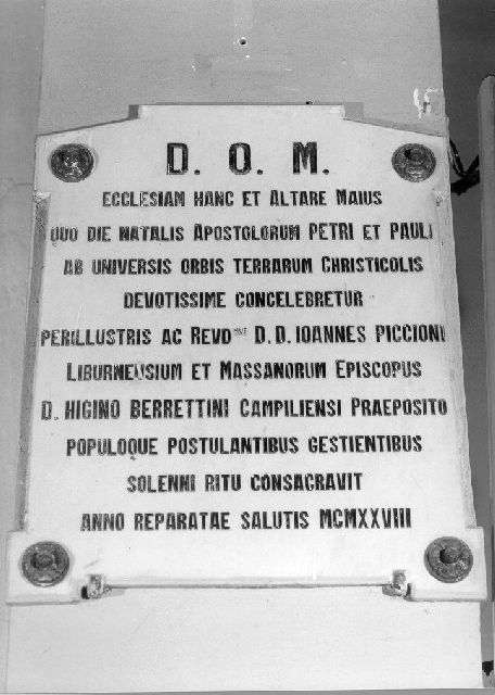 lapide commemorativa - ambito italiano (sec. XX)