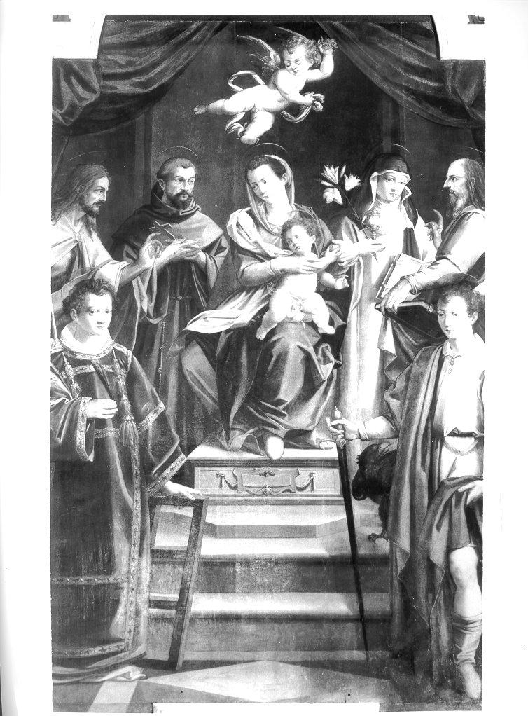 Madonna con Bambino e Santi (dipinto) di Lomi Baccio (sec. XVI)