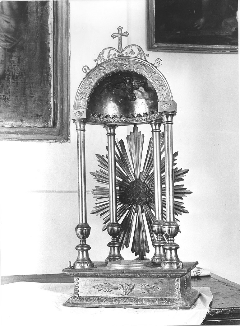 tronetto per esposizione eucaristica - bottega italiana (sec. XIX)