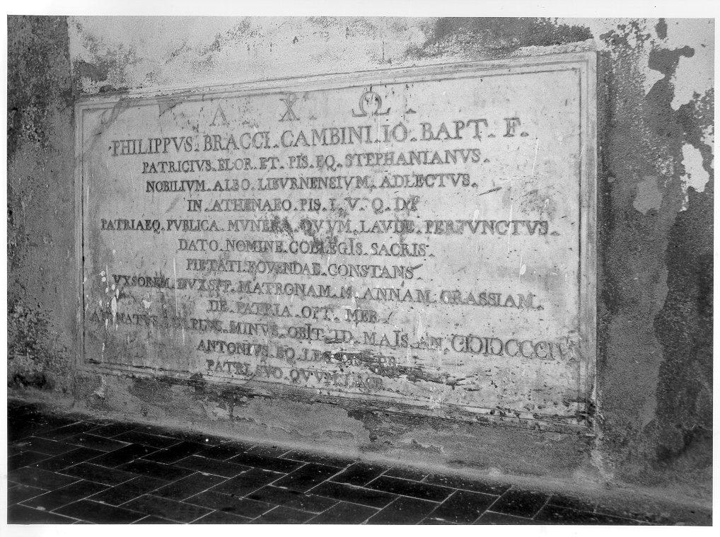 lapide tombale - bottega toscana (sec. XIX)