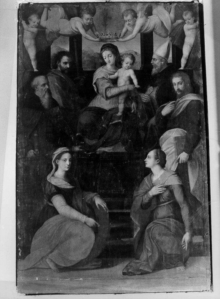Madonna con Bambino e Santi (dipinto) di Bongi Domenico (sec. XVI)
