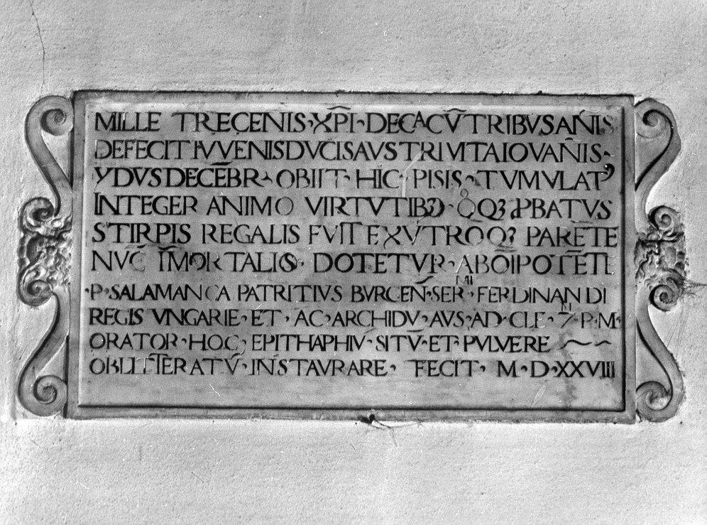 lapide tombale - ambito italiano (sec. XVI)