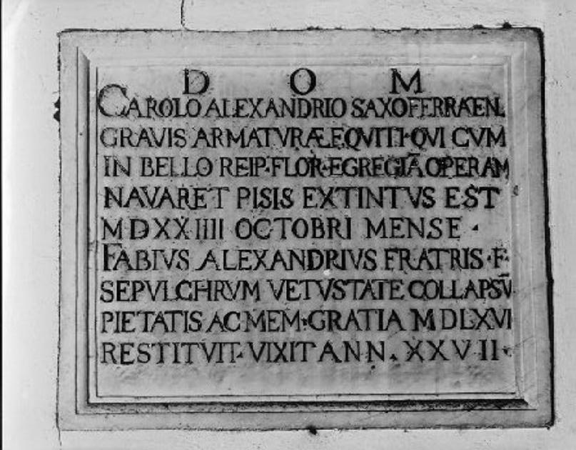 lapide tombale - ambito italiano (sec. XVI)