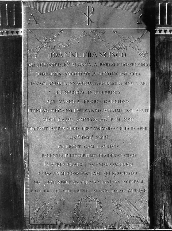 lapide tombale - ambito italiano (sec. XIX)