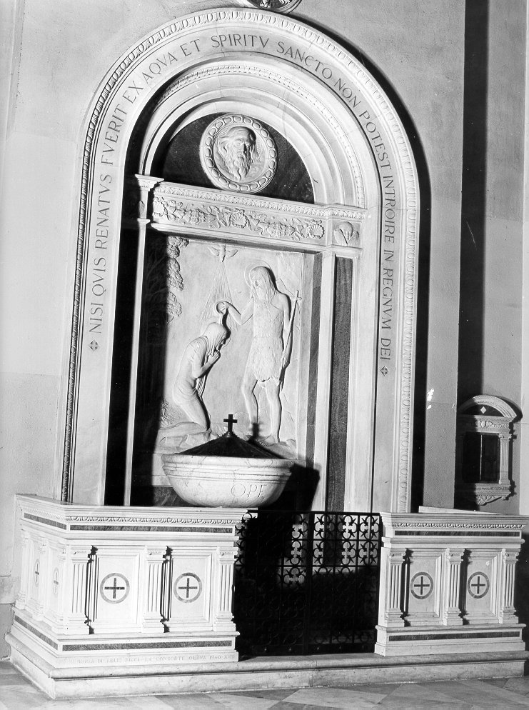 fonte battesimale - bottega toscana (sec. XX)