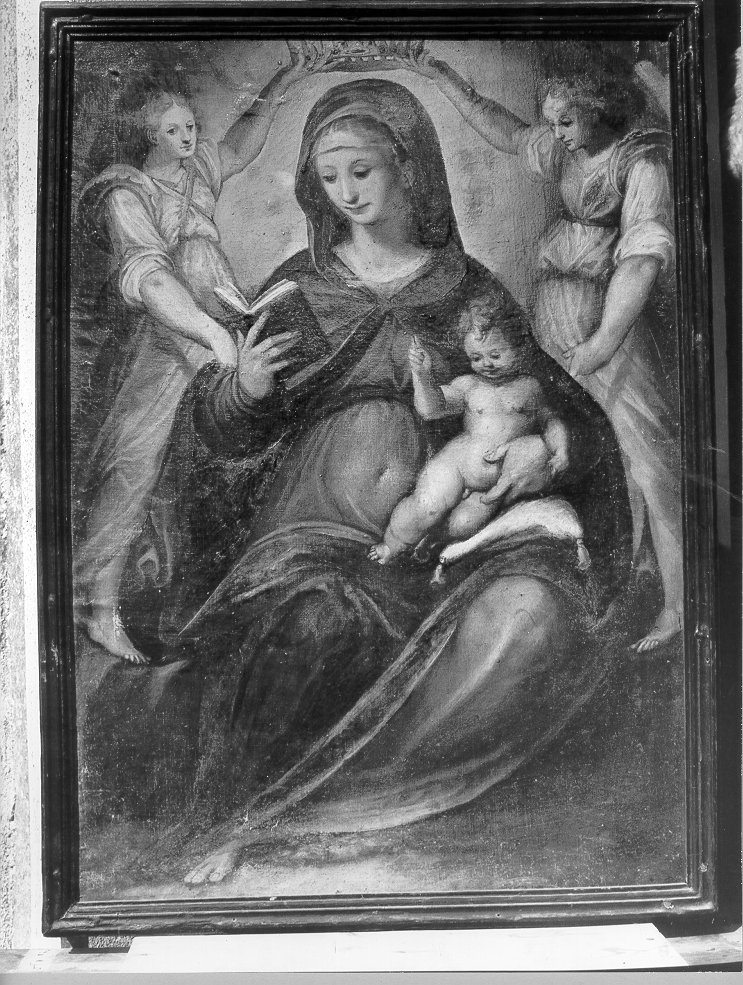 Madonna con Bambino e angeli (dipinto) - ambito italiano (sec. XVII)