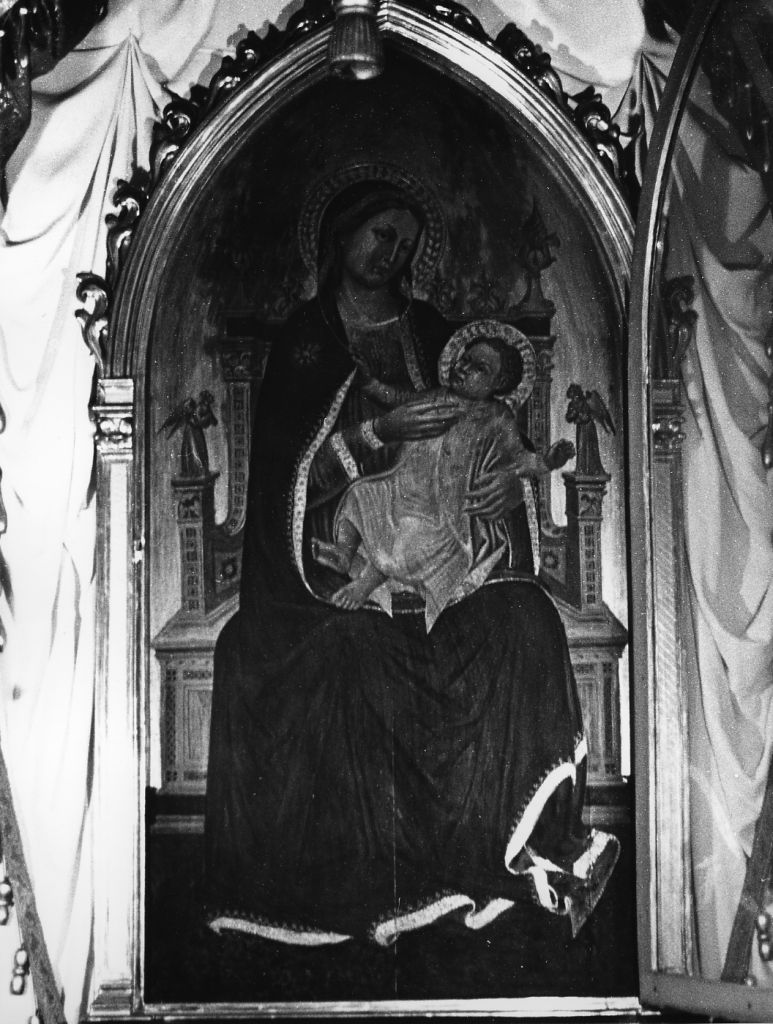Madonna con Bambino in trono (dipinto) - ambito pisano (fine sec. XIX)