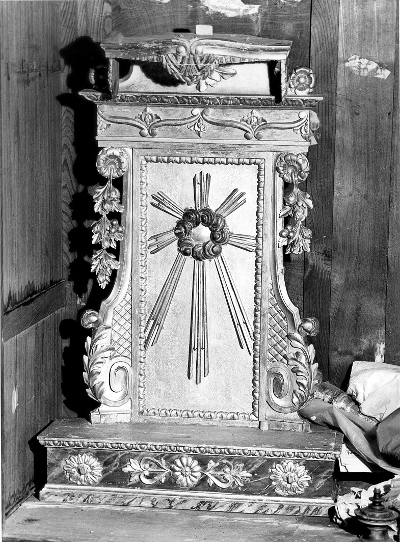 tronetto per esposizione eucaristica - manifattura toscana (fine/inizio secc. XVIII/ XIX)