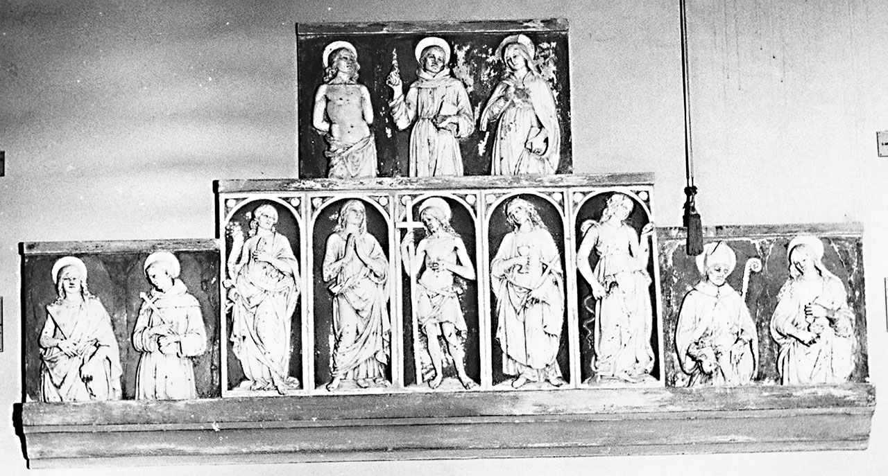 Cristo Santi e Virtù (dossale) di Della Robbia Andrea (sec. XV)