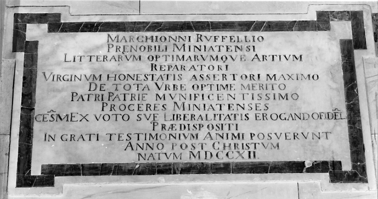 lapide commemorativa - bottega toscana (sec. XVIII)