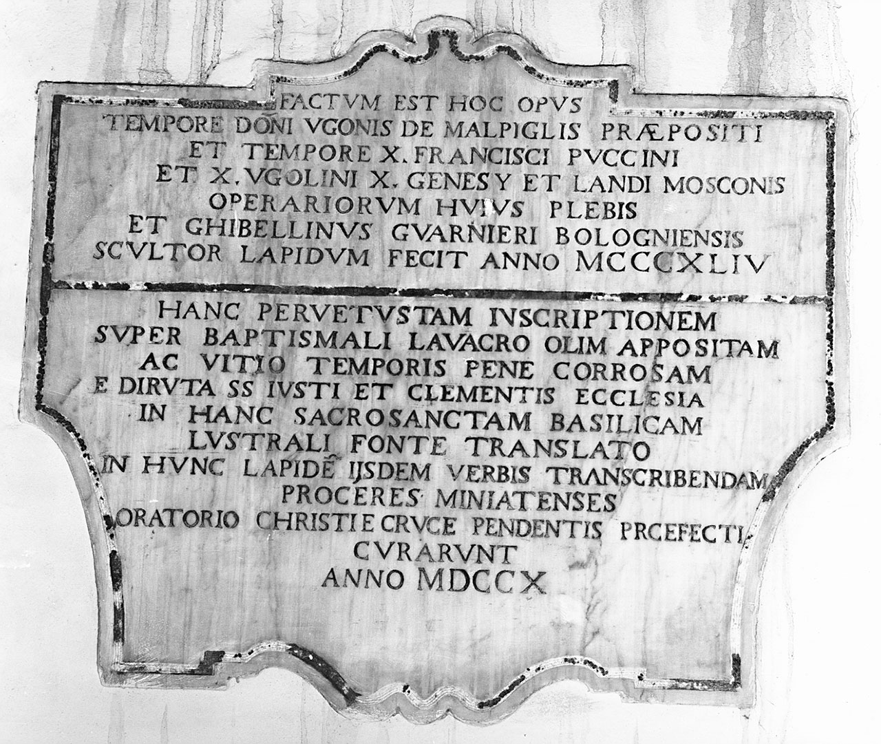 lapide documentaria - bottega toscana (sec. XVIII)