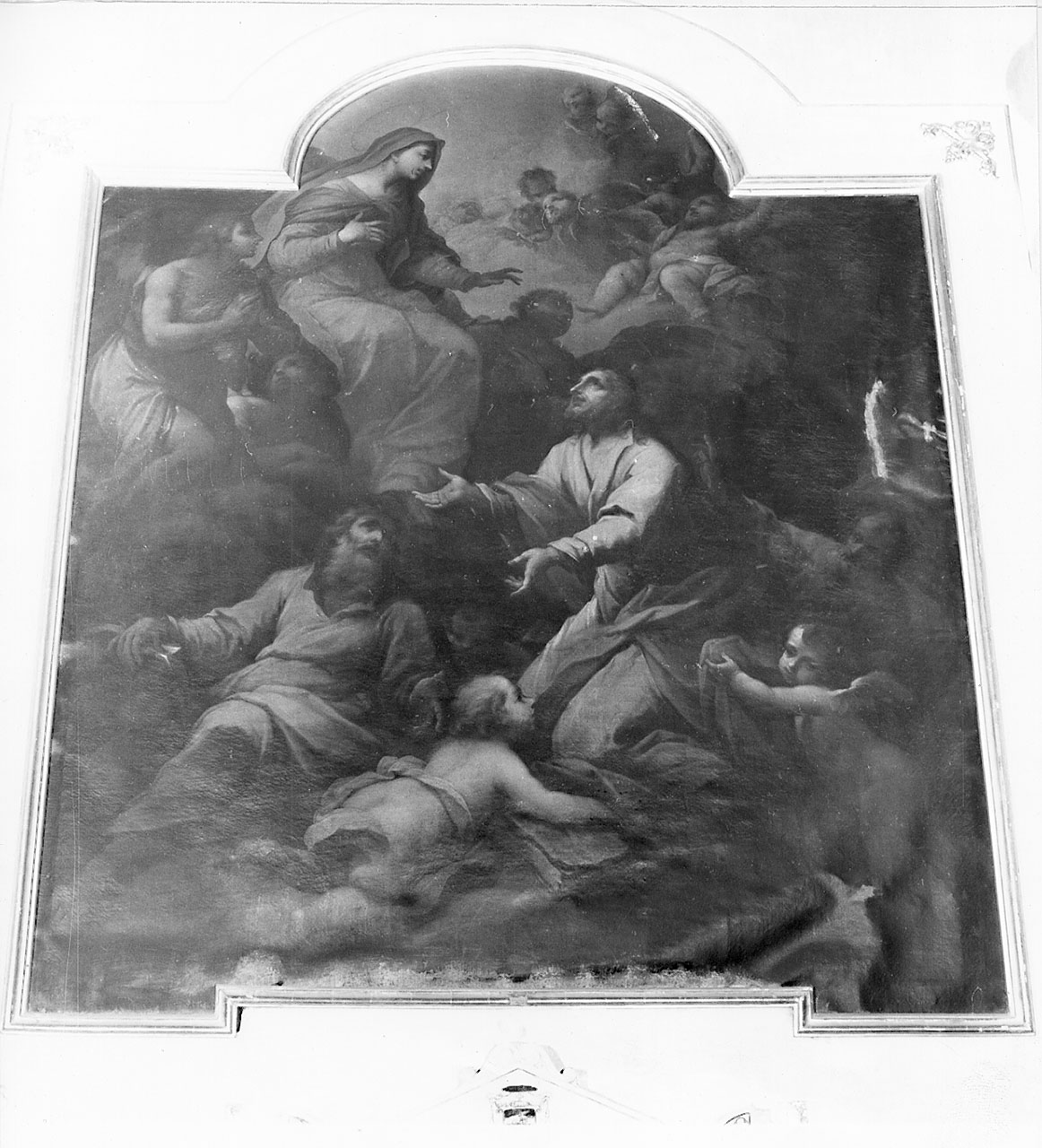 MADONNA IN GLORIA CON SAN ROCCO (dipinto) di Sagrestani Giovanni Camillo (sec. XVIII)